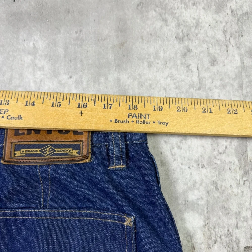Enyce Mens Baggy Denim Cargo Shorts Blue Dark Wash Streetwear Size 36 Vintage